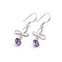 Hermosa Plata De Ley 925 Con Cz Platino C�bicos Circonia Chapada Decoraci�n Pendientes (0801-ht139)