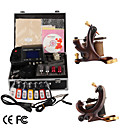 Damas De Premi�re Qualit� Fabriqu�s � La Main 2 Machines De Tatouage Kit Avec Alimentation Sup�rieure Conduit (ly039)