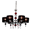 Chrome De Fer L�ger 6-plafonnier En Cristal Avec Couvercle De La Lampe (1048-nt6919-6)