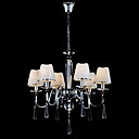 Chrome De Fer L�ger 6-plafonnier En Cristal Avec Couvercle De La Lampe (1048-nt9707-6)