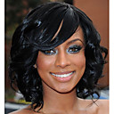 Keri Coiffure Personnalis�e De-main Attach�e Dans La Dentelle Plein Milieu Synth�tique Perruque Noire Cheveux Boucl�s (0988-22)