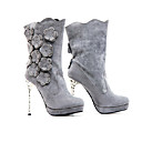 Top Qualit� Sup�rieure En Daim Talons Hauts Boot Avec Perler / Chaussures Applique Occasion Sp�ciale / Chaussures De Mode (0987-x2992)
