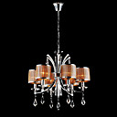 Chrome De Fer L�ger 6-plafonnier En Cristal Avec Couvercle De La Lampe (1048-nt9702-6)