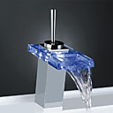 Grifo De Ba�o Monomando Efecto Cascada Con Led - Columbiana