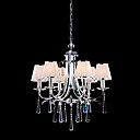 Chrome De Fer L�ger 6-plafonnier En Cristal Avec Couvercle De La Lampe (1048-nt9606w-6)