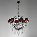 Chrome De Fer L�ger 6-plafonnier En Cristal Avec Couvercle De La Lampe (1048-nt9632-6)