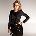 Manches Longues Couches Encolure Ronde Volants De Conception Unique Blazer Design Avant / Blazer Femmes (ff-b-bi0859001)
