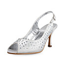De Alta Calidad Satinado Superior Bombas De Tacones Altos Con Zapatos De Boda Rhinestone / Zapatos De Novia (0984-r-046)