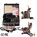 Damas De Premi�re Qualit� Fabriqu�s � La Main 2 Machines De Tatouage Kit Avec Alimentation Sup�rieure Conduit (ly013)