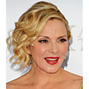 Kim Cattrall Personnalis� De Coiffure - Main Attach�e � Moyen Style 100% Cheveux Humains Perruque Blonde Cheveux Boucl�s (0988-41)