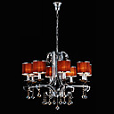 Chrome De Fer L�ger 8-plafonnier En Cristal Avec Couvercle De La Lampe (1048-nt9608-8)