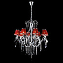 Chrome De Fer L�ger 8-plafonnier En Cristal Avec Couvercle De La Lampe (1048-nt9602-8)