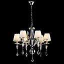 Chrome De Fer L�ger 6-plafonnier En Cristal Avec Couvercle De La Lampe (1048-nt9703-6)