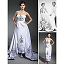 Audrey Hepburn Robe Boule Bretelles Cheville Longueur Robe De Mari�e En Satin Avec Le Train Tribunal Amovible (wsm0459)