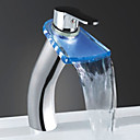 Grifo De Ba�o Monomando Efecto Cascada Con Led - Rockland