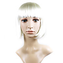 Longueur Menton Capless Qualit� Regarder Naturel Synth�tique Perruque Blanche Cheveux Raides (0988-ns029)