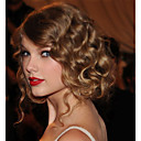 Taylor Swift Personnalis� De Coiffure - Les Mains Li�es Style Moyenne 100% De Cheveux Humains Perruque Blonde Cheveux Boucl�s (0988-76)