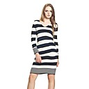 Bandes V Manches Longues Col Chandail De Cachemire Robe / Chandails En Cachemire Des Femmes (ff-b-bi0681009)