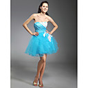 Robe De Bal Sans Bretelles Court / Mini En Satin Tulle Robe De Cocktail (wsh04199)