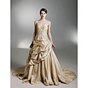 Robe De Bal Bretelles Tribunal Train Taffeta Robe De Mariage Pick-up (wsm04245)