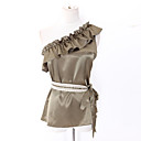 De Un Solo Hombro Con Volantes De La Blusa Sin Mangas, Cintur�n O Blusas De Las Mujeres (ff-a-bi0853105)