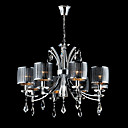 Chrome De Fer L�ger 8-plafonnier En Cristal Avec Couvercle De La Lampe (1048-nt9702-8)
