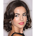 Camilla Coiffure Personnalis�e De-main Attach�e Dentelle Plein Milieu Synth�tique Perruque Ch�tain Cheveux Boucl�s (0988-65)