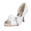 Encaje De Alta Calidad / Satinado Superior Tacones Peep-toes Con Zapatos De Boda Bowknot / Zapatos De Novia (0984-r-042)