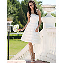 A-ligne / Robe De Princesse De Longueur Genou Bretelles En Satin De Mari�e Avec 3d Flore (fsy02265)