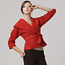 Revers Manches Trois-quarts Manteau � Double Boutonnage Et Manteaux Pour Femmes (ff-a-1058011)