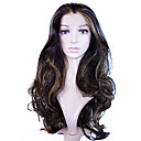 Lacet Bleu Synth�tique � Longue Perruque Avec Li�e Europ�enne Cheveux Jaunes Armure (0988-nsqls001)