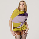 Su�ter Amarillo Irregulares Dise�o De Empalmes Flojos Palangre / Su�teres De Las Mujeres (ff-b-bj1058002)