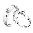 wholesale Amazing 925 Sterling Silver Lovers Rings Set Of 2(0801-HT252)