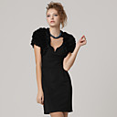 Sp�ciale D�collet� En V Profond Ajustement Courte Robe Manches / Robes De Femmes (ff-a-1058024)