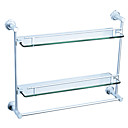 Accesorios De Ba�o Estantes De Aluminio De Doble Cristal Con La Barra De La Torre (1018-j32-13)