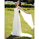 Gaine / Colonne Bretelles En Mousseline De Train Tribunal Sur La Robe De Mari�e En Satin �lastique (fsy02271)