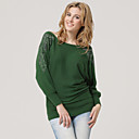 Collet Vert Perl� Manches Longues � Fente Pull D�collet� Palangre / Chandails Des Femmes (ff-y-bi1088004)