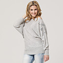 �paule Gris Perl� Chandail � Manches Longues � Fente � La Palangre D�collet� / Chandails Des Femmes (ff-y-bi1088002)