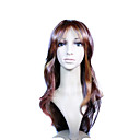 Sin Tapa Extra Larga De Alta Calidad De Color Rojo Sint�tico Con Oro Peluca Marr�n Pelo Rizado (0988-nskc011)