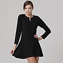 Pista De Estilo / Dise�o De Arcos De Manga Larga Cuello Redondo Vestido / Vestidos De Las Mujeres (y Siguientes-a-1055019)
