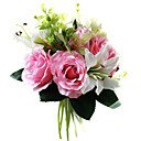 �l�gants En Soie Rose Et Le Lys � La D�coration De Mariage Mousseline Ronde Bouquet / Bouquet De Mari�e (0797-sim080)