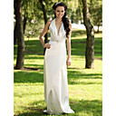 Gaine / Colonne Halter Balayage / Pinceau Train �lastiques Robe Tiss�e De Mari�e En Satin (fsy02278)