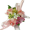 Seda Rosa Elegante De La Boda De Gasa Rosa Con Decoraci�n / Flor De Mu�eca De Novia (0797-sim125)