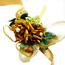 De Seda De Oro Rosa Con Elegante Decoraci�n De La Boda De Gasa / Flor De La Mu�eca De Novia (0797-sim115)