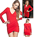 Camisas De Manga Larga Vestido Superpuesto Reunidos / Inspirados En El Estilo De Moda �dolo / Mujeres Vestidos (ff-1801bd039-0736)