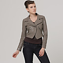 Style Motercycle Amandes Pu Irr�guli�re Veste Design � Glissi�re / Outerwears Femmes (ff-d-bk0736017)