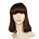 Capless Longueur Moyenne De Haute Qualit� Synth�tique L�ger Perruque Brune Cheveux Boucl�s (0988-nskc069)