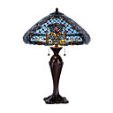 2-azul Claro Patr�n De Cer�mica De La L�mpara De Mesa Tiffany (0923-xcds014)