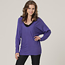 Chandail � Manches Longues Profonde � La Palangre Encolure Ample Et Ronde / Chandails Des Femmes (ff-b-0736793)