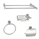 Set De Toilette En Aluminium 4-pi�ce Accessoire (1041-les-6202 +6207 +6208 +6209)